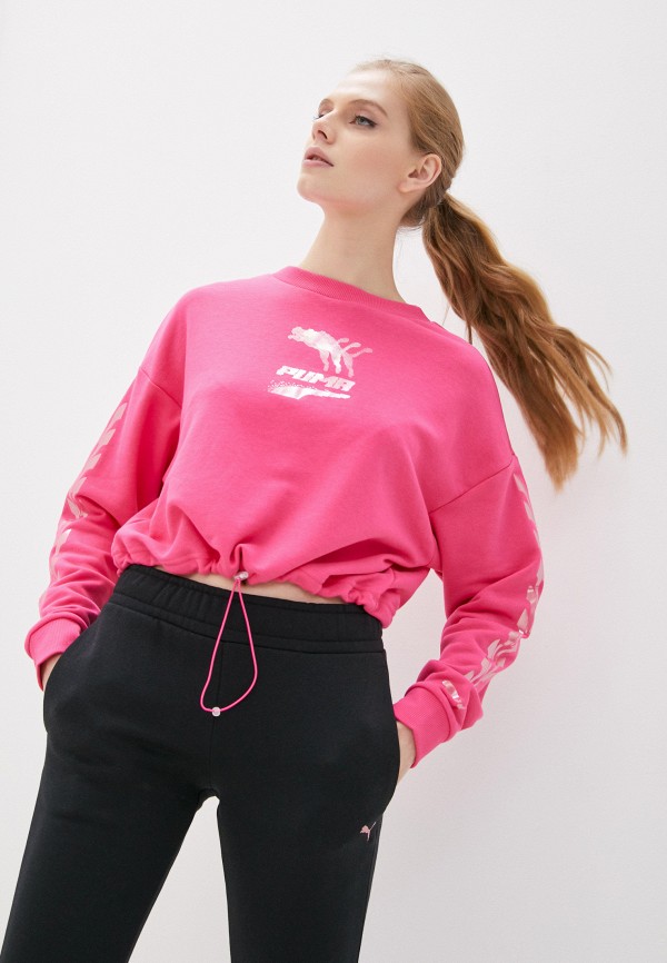 

Свитшот PUMA, Розовый, Evide Crew Glowing Pink