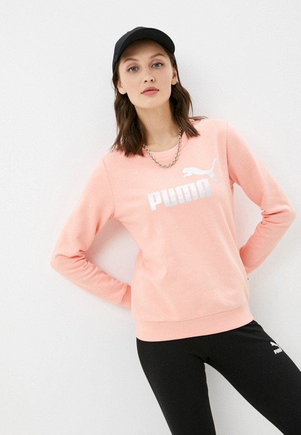 

Свитшот PUMA, Коралловый, ESS+ Metallic Logo Crew TR