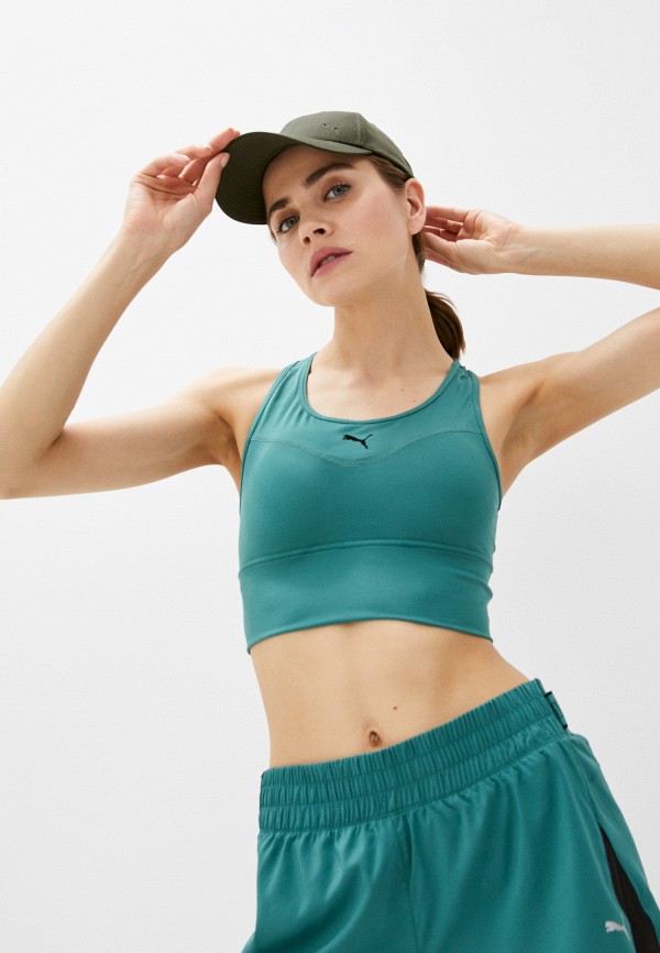 

Топ спортивный PUMA, Бирюзовый, MID IMPACT LONG LINE BRA