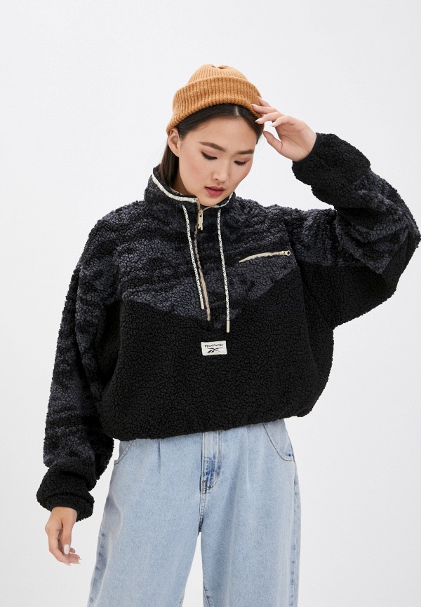 

Куртка Reebok Classic, Черный, CL GP WE FLEECE AOP HZ