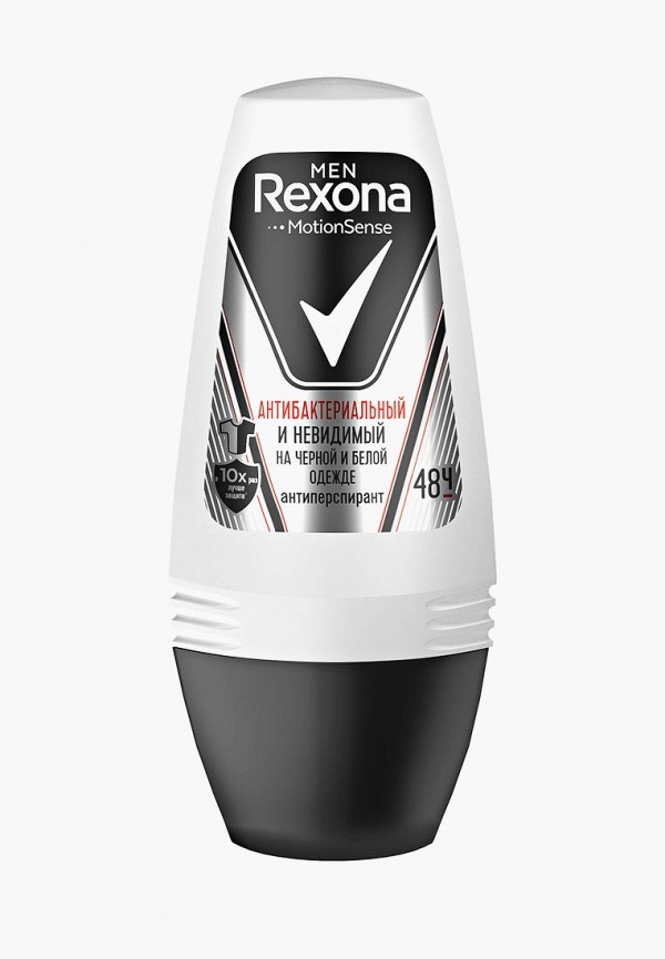 

Дезодорант Rexona, Прозрачный, антиперспирант шариковый, "Антибактериальный и Невидимый на черном и белом", 50 мл