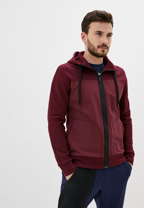 

Толстовка Reebok, Бордовый, TS Knit-Woven FZ Hoodie
