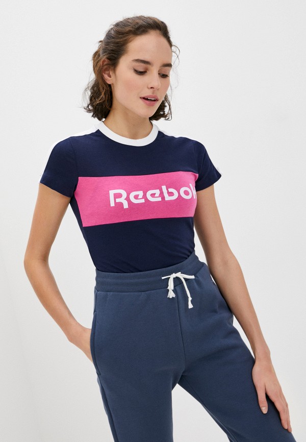 

Футболка Reebok, Синий, TE Linear Logo Detail Tee