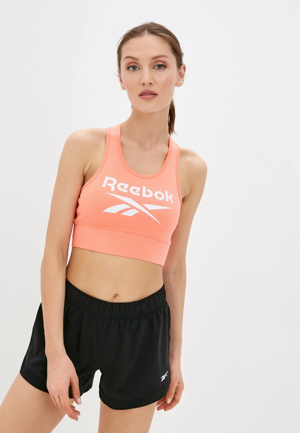 

Топ спортивный Reebok, Коралловый, RI BL COTTON BRALETTE