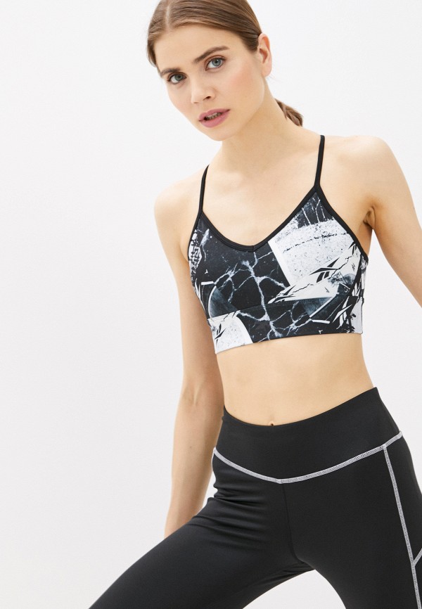 

Топ спортивный Reebok, Черный, WOR AOP BRA