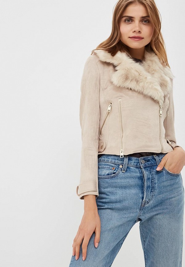 

Куртка кожаная River Island, Бежевый