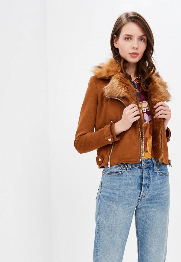 

Куртка кожаная River Island, Коричневый