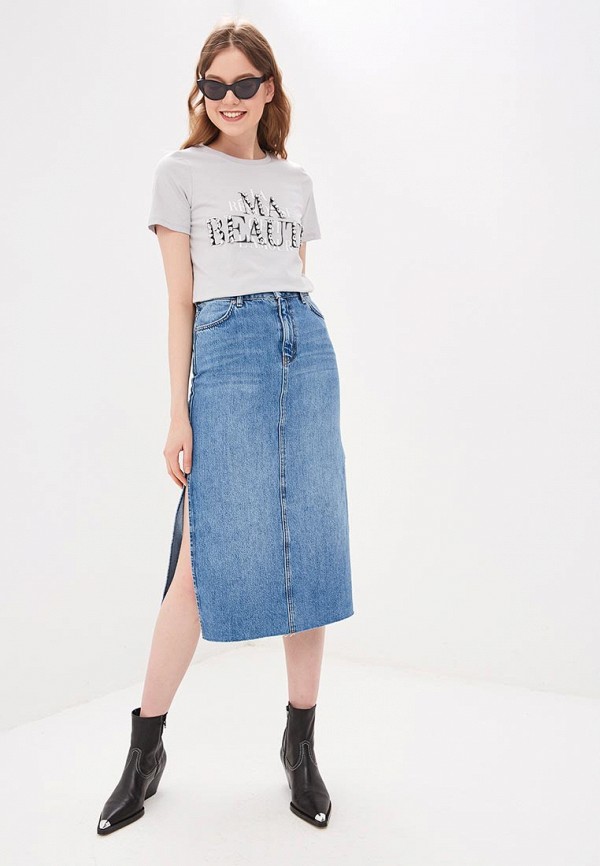 

Футболка River Island; River Island RI004EWETHX2, Серый