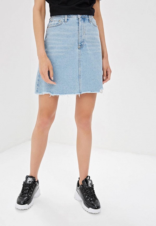 

Юбка джинсовая River Island, River Island RI004EWFFCV5, Голубой