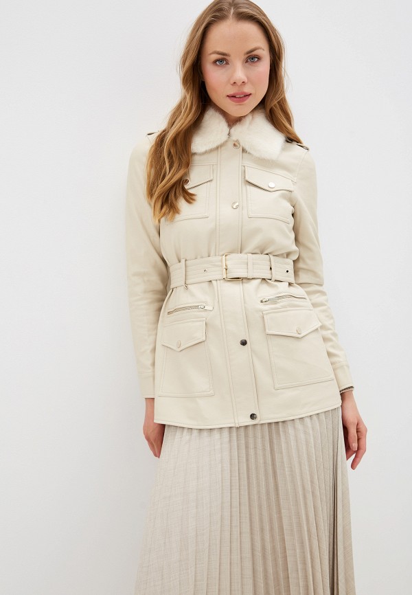 

Куртка кожаная River Island, Бежевый