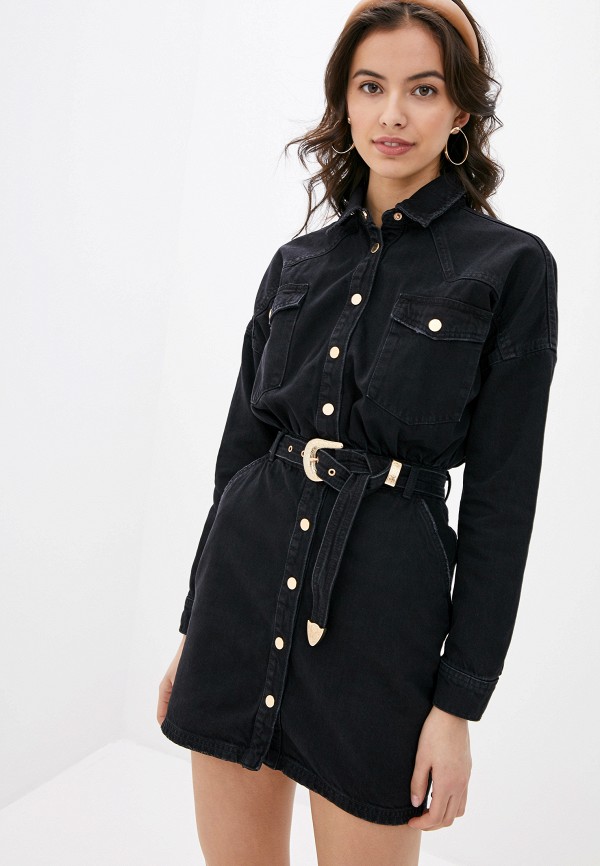 

Платье джинсовое River Island, Черный, River Island RI004EWHMTY1