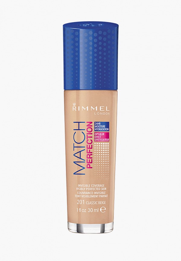 

Тональное средство Rimmel, Бежевый, Match Perfection, тон 201, 30 мл
