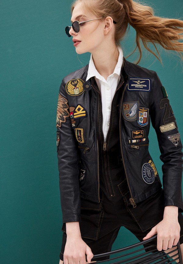 фото Куртка кожаная aeronautica militare