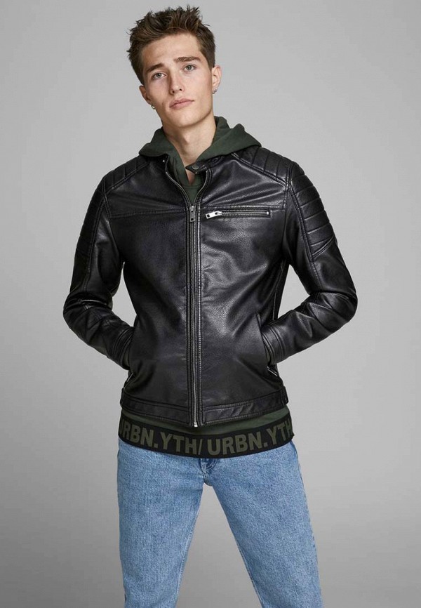 

Куртка кожаная Jack & Jones, Черный