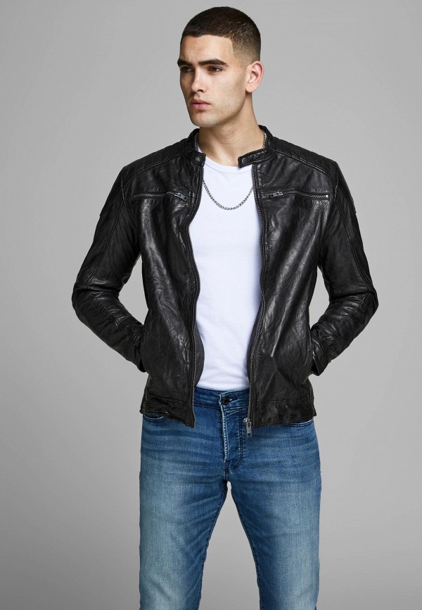 

Куртка кожаная Jack & Jones, Черный