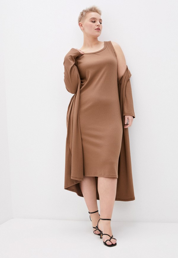 

Платье и кардиган TrendyAngel, Коричневый
