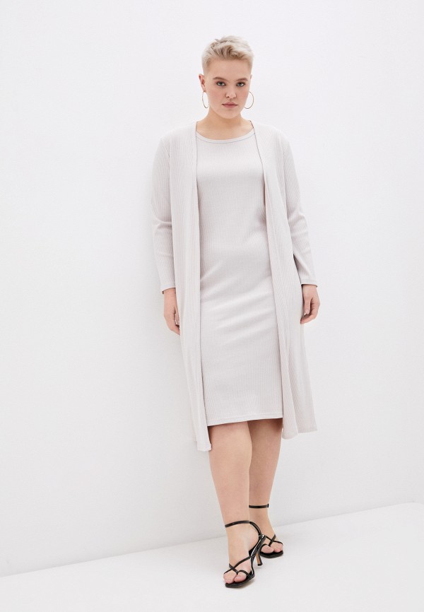 

Платье и кардиган TrendyAngel, Бежевый, TrendyAngel RTLAAA300401