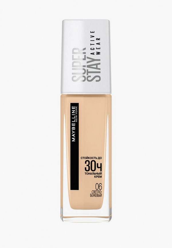 

Тональное средство Maybelline New York, Бежевый, стойкое, Super Stay Active Wear 30Ч, оттенок 06, Светло-бежевый, 30 мл