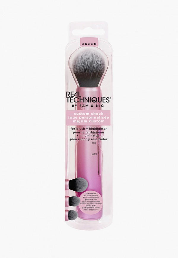 

Кисть для лица Real Techniques, Розовый, 3-в-1 Custom Cheek Brush