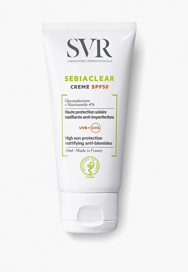 

Крем солнцезащитный SVR, Прозрачный, СЕБИАКЛИР, SPF50, 50 мл