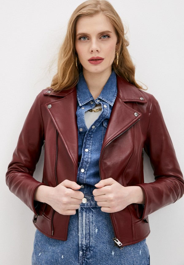 

Куртка кожаная Blouson, Бордовый