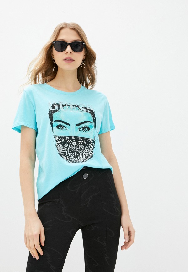 

Футболка Guess Jeans, Бирюзовый