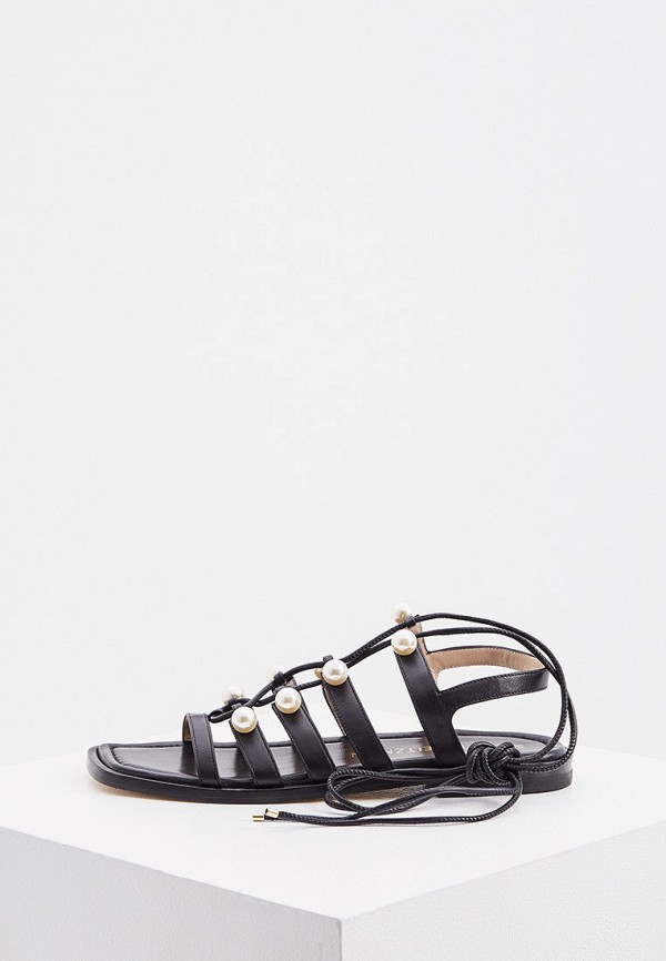 

Сандалии Stuart Weitzman, Черный, GOLDIE LACE-UP