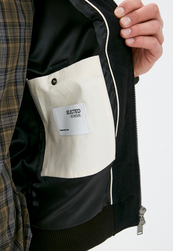 

Куртка кожаная Selected Homme, Черный