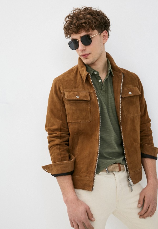 

Куртка кожаная Selected Homme, Коричневый