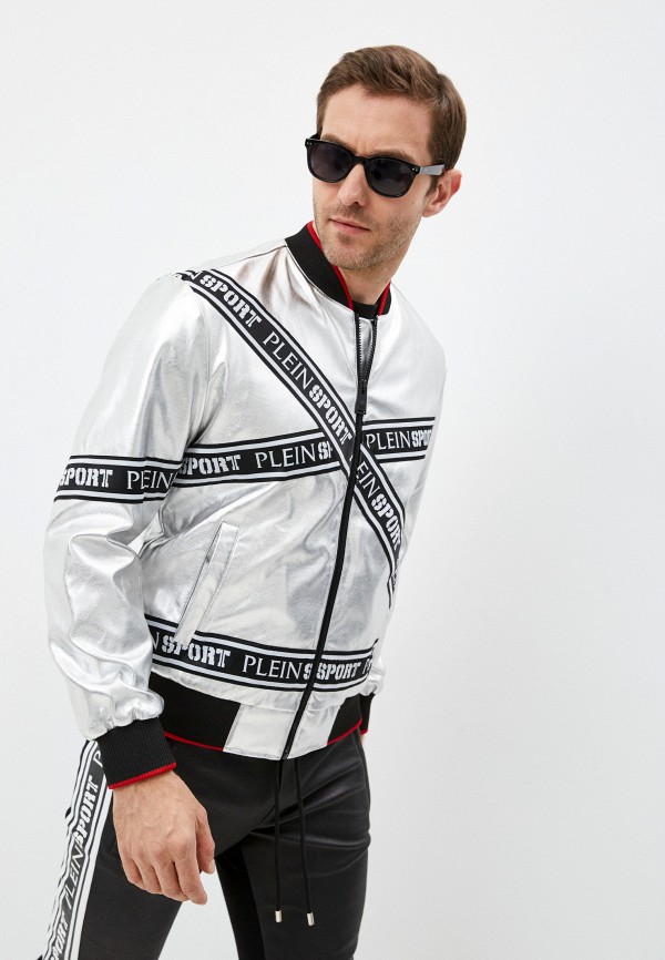 

Куртка кожаная Plein Sport, Серебряный