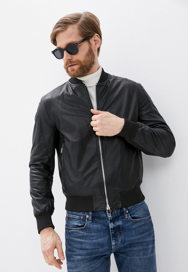 

Куртка кожаная Emporio Armani, Черный
