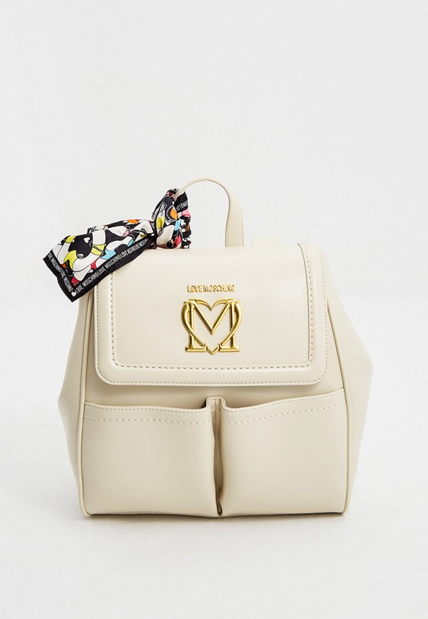 

Рюкзак Love Moschino, Бежевый, и шарф-повязка 100х15 см