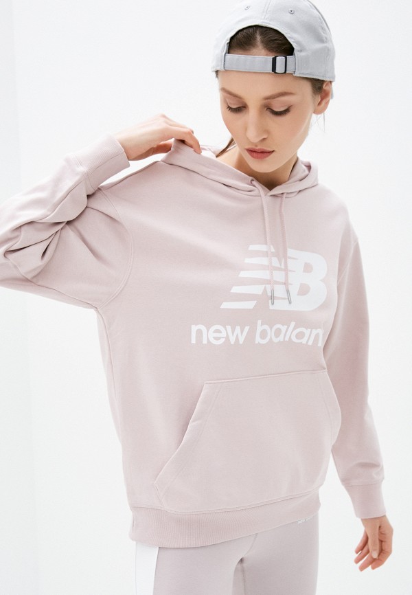 

Худи New Balance, Бежевый, ESSENTIALS STACKED LOGO OVERSIZED PO HOODIE