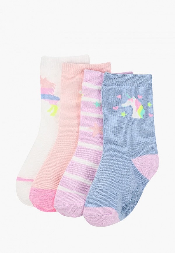 

Носки 4 пары Gap, Белый;голубой;коралловый;розовый, Gap RTLAAE962302