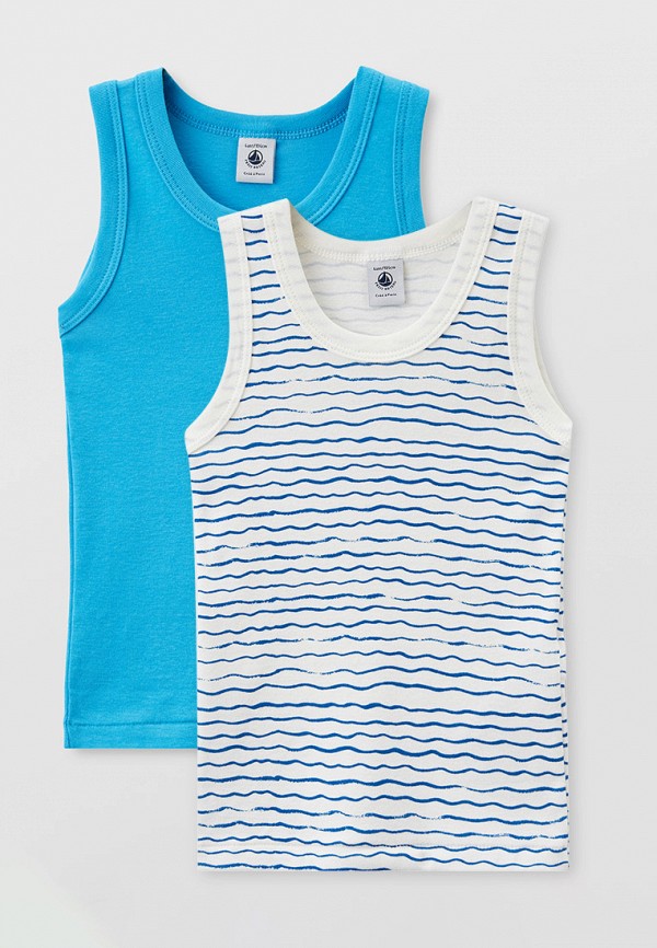 

Майки 2 шт. Petit Bateau, Белый;голубой, Petit Bateau RTLAAF941601