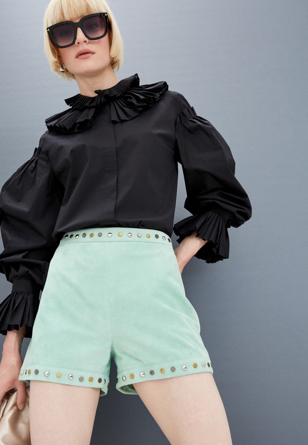 Фото 2 - женские шорты Just Cavalli бирюзового цвета