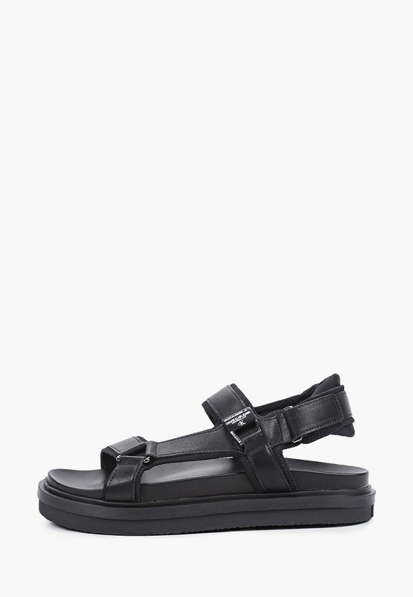 

Сандалии Calvin Klein Jeans, Черный, FLAT SANDAL KARABINER LTH