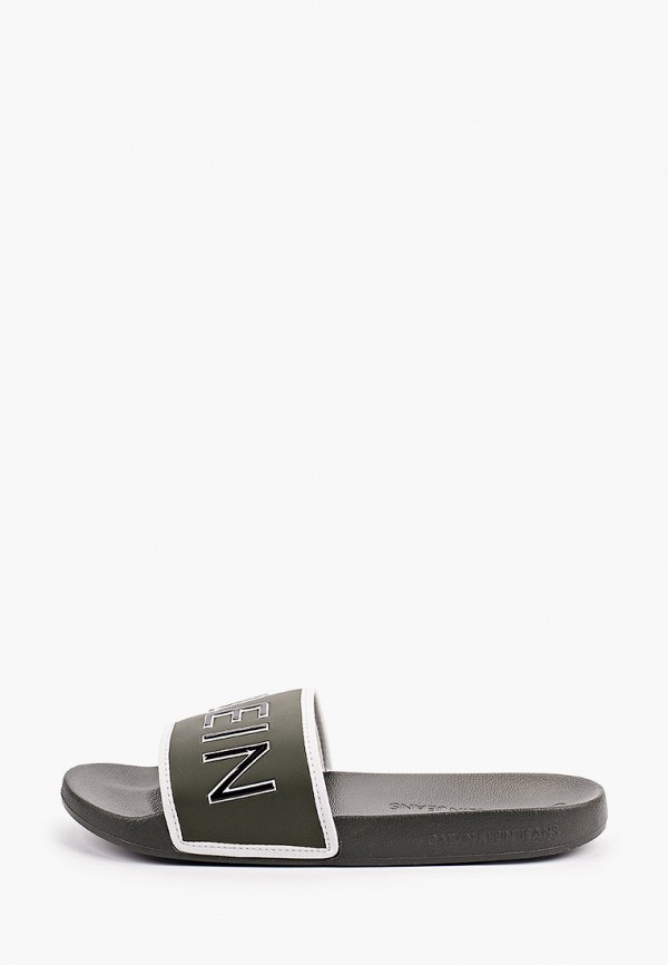 

Сланцы Calvin Klein Jeans, Хаки, SLIDE PADDED CK PES-PU