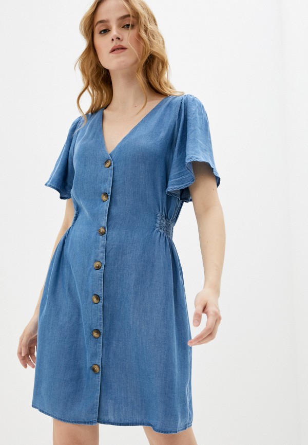Платье джинсовое Ichi голубой 20113711 RTLAAI725701