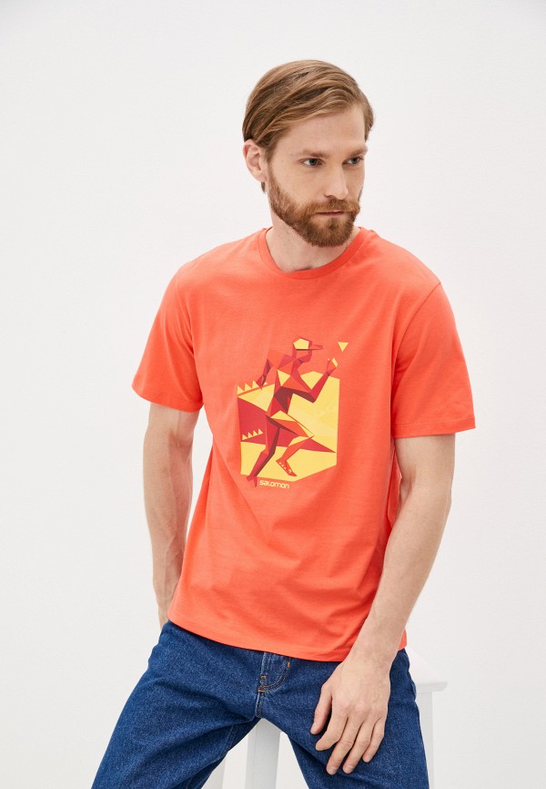 

Футболка Salomon, Коралловый, OUTLIFE GRAPHIC GEO RUNNE