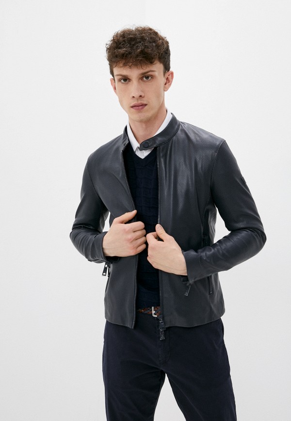 

Куртка кожаная Emporio Armani, Синий, Emporio Armani RTLAAI798901