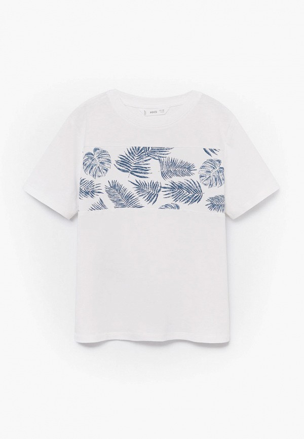 

Футболка Mango Kids, Белый, LEAVES