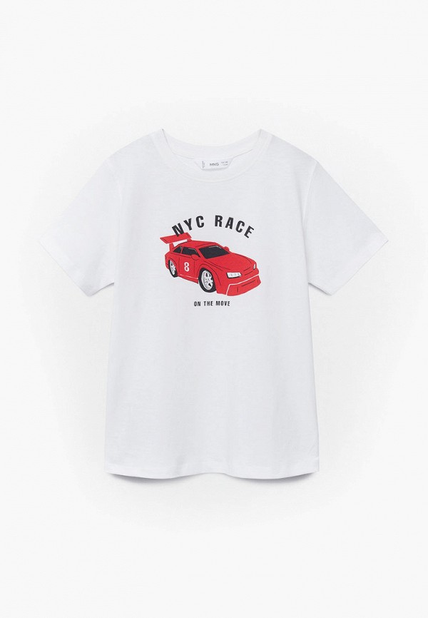 

Футболка Mango Kids, Белый, VECHICLE