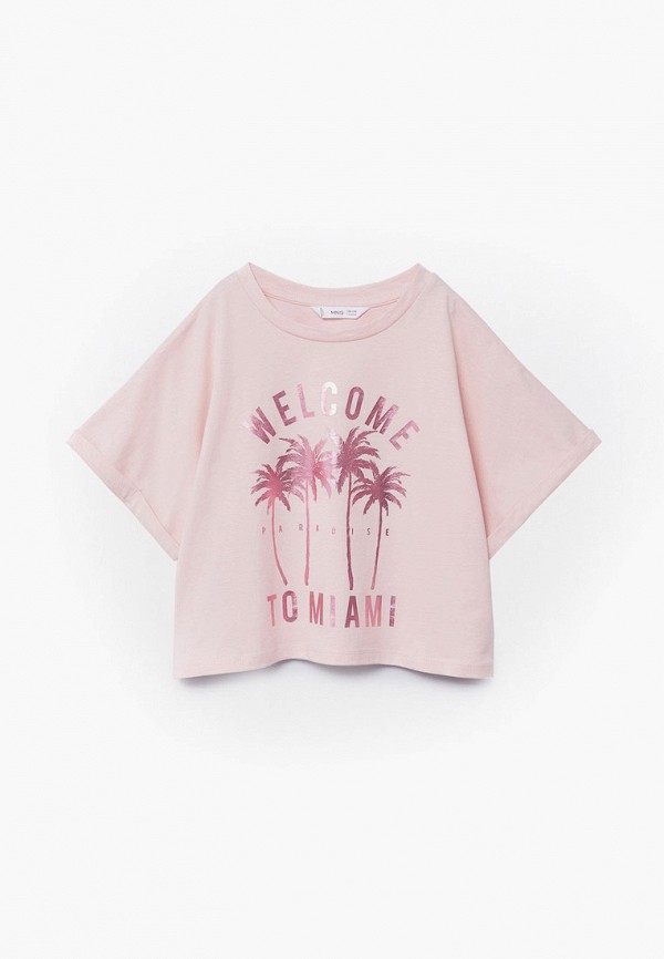 

Футболка Mango Kids, Розовый, VACANCES