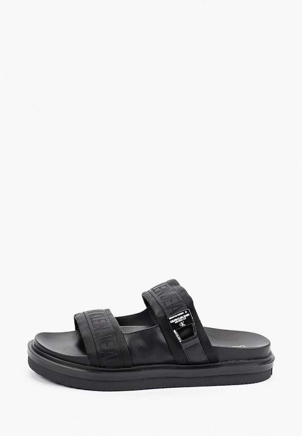 

Сандалии Calvin Klein Jeans, Черный, FLAT SANDAL TWOSTRAPS PES