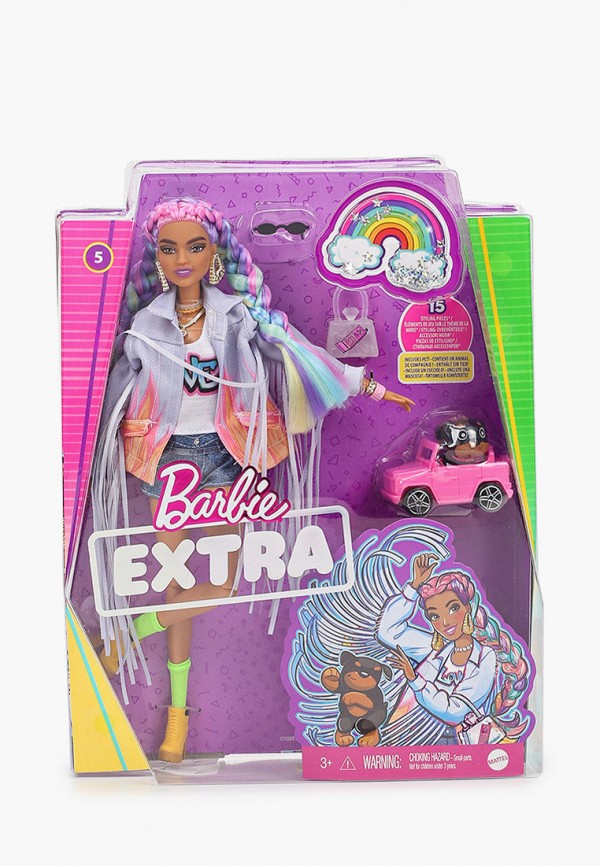 

Кукла Barbie, Разноцветный, "Экстра" с радужными косичками