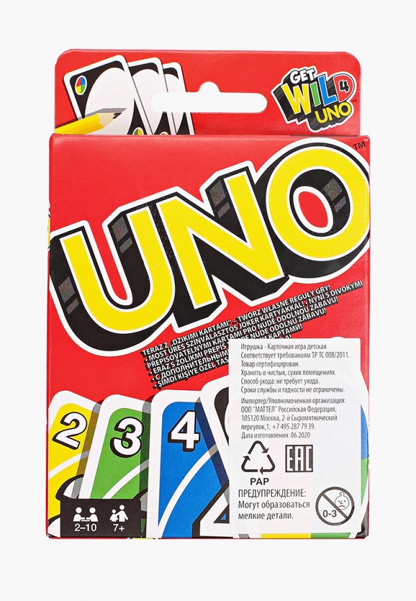 

Игра Mattel Games, Разноцветный, GAMES "Uno® Уно (дисплей)"