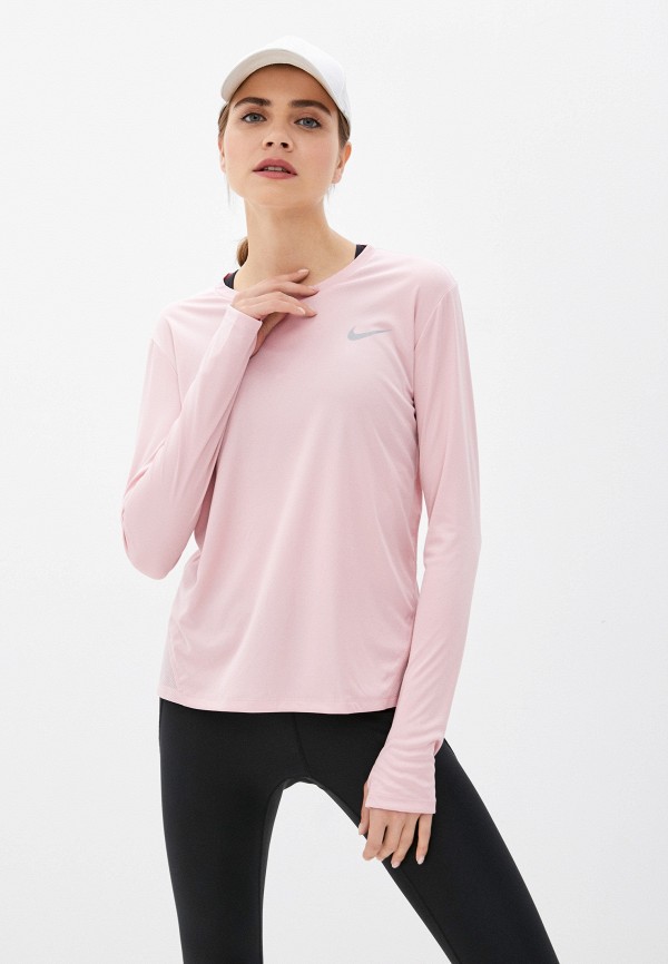 

Лонгслив спортивный Nike, Розовый, W NK MILER TOP LS