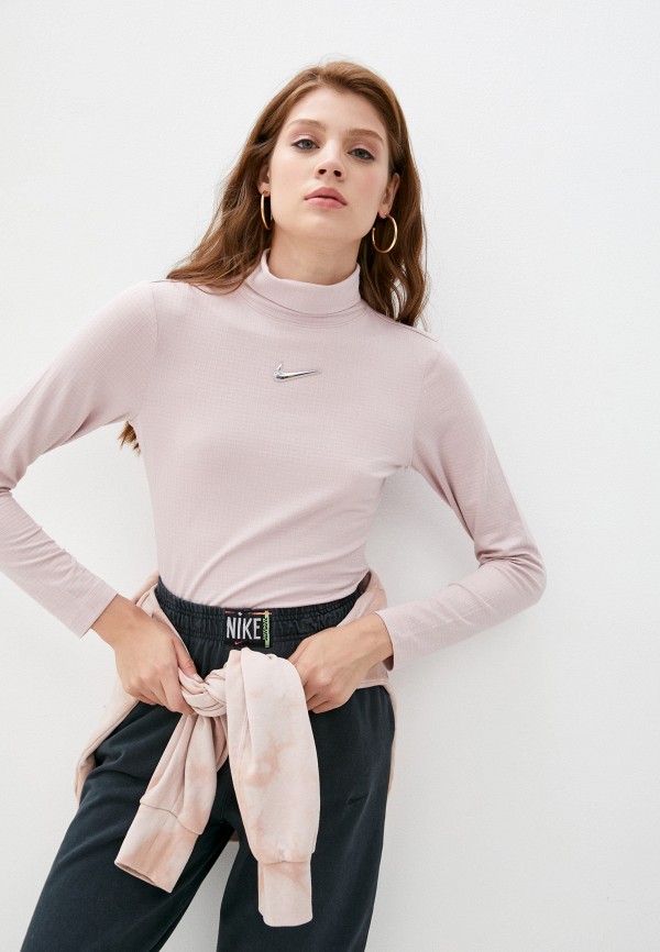 

Лонгслив спортивный Nike, Розовый, W NSW SWSH TOP LS MOCK