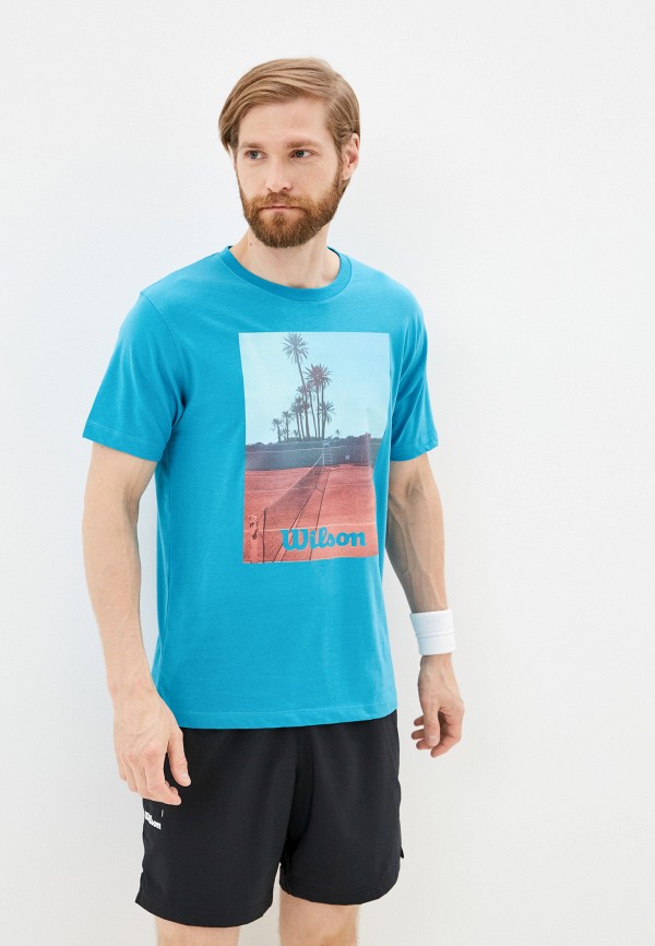 

Футболка спортивная Wilson, Голубой, M SCENIC TECH TEE